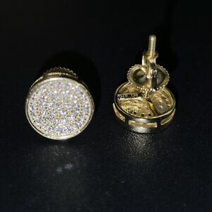 ✨ 0.39 CTW Moissanite Round Pavé Stud Earrings | Gold Over S925 | VVS D Color ✨